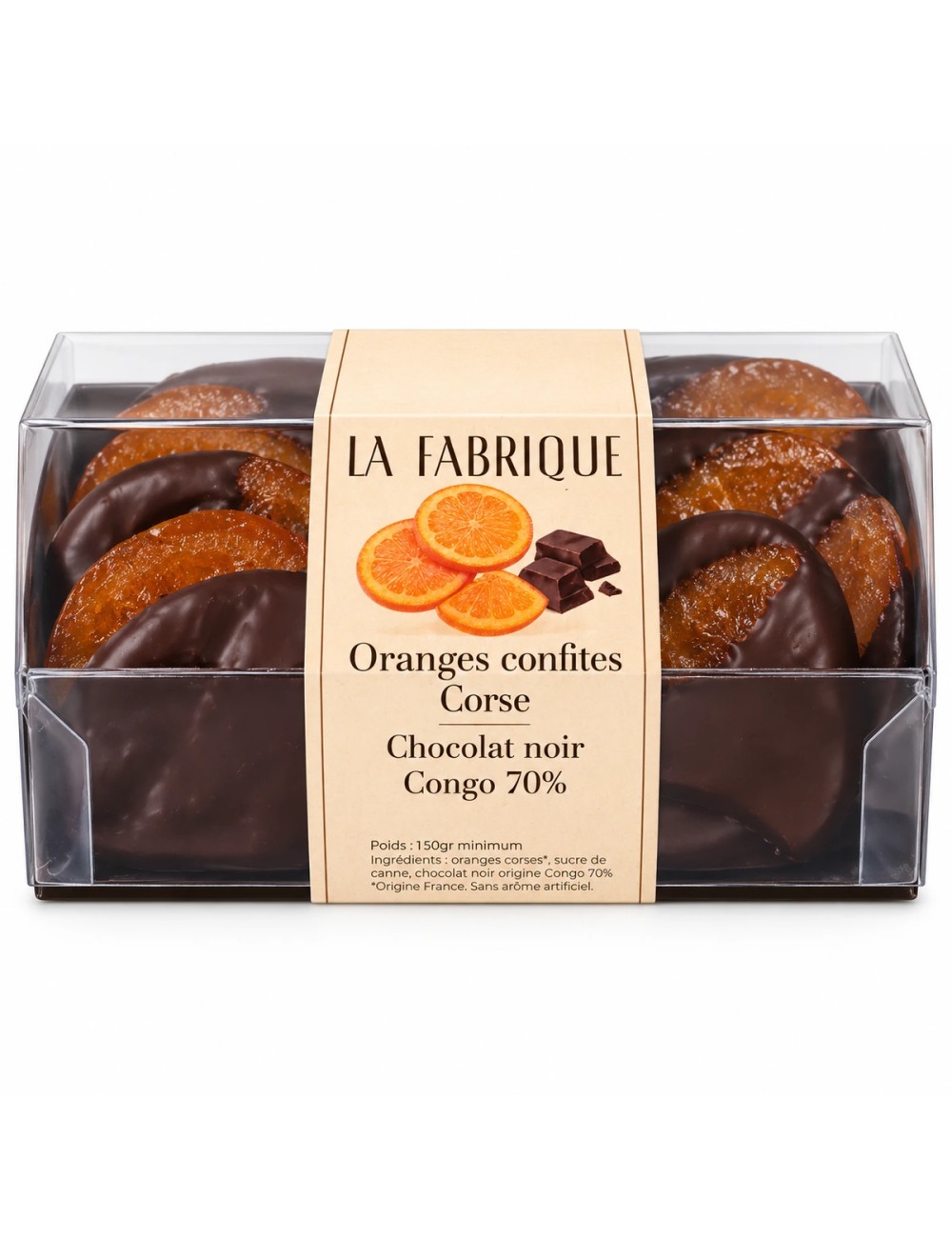 Oranges Bio de Corse Confites Enrobées de Chocolat Noir Congo 70% Bean-to-Bar