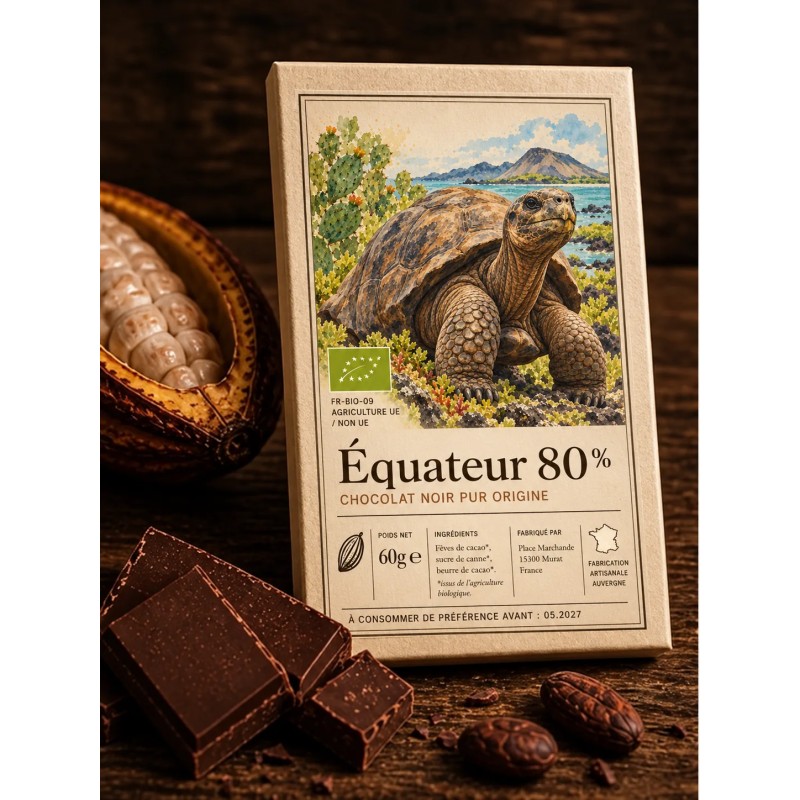 Tablette Équateur 80% Bio Bean-to-Bar