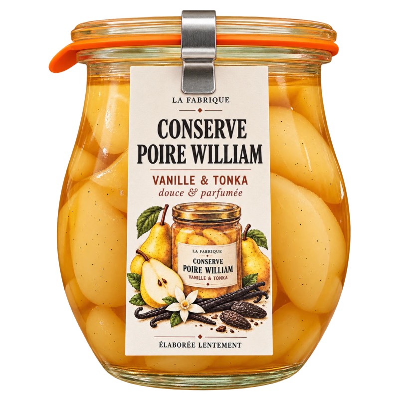 Poires William au sirop, vanille & tonka